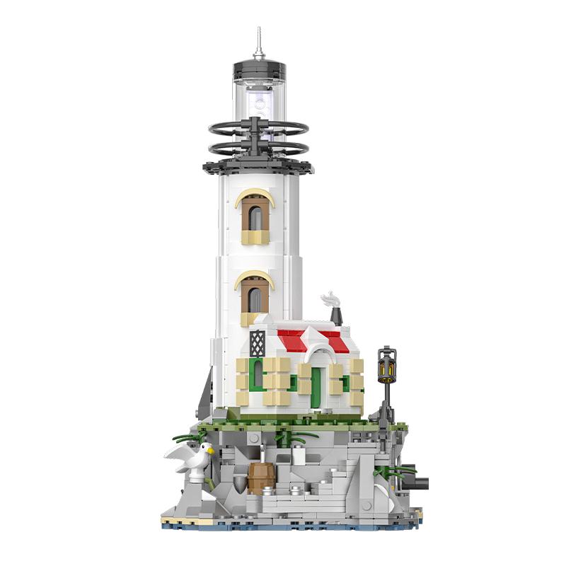 1092Pcs Lighthouse Building Blocks Fisherman'S Hut Glowing Lighthouse Assembly Bricks Desktop Ornaments Kids Toys Gifts