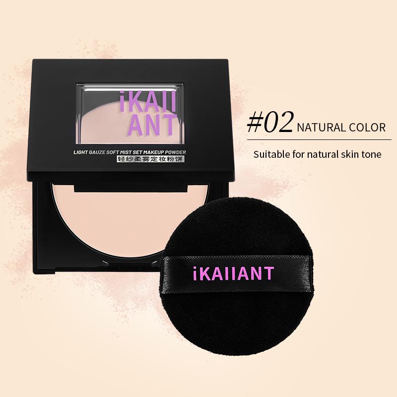 Lightweight&Mattifying Powder Cake Oil-Control Soft-Focus Look Pressed Powder Fine Powder Long-Wear