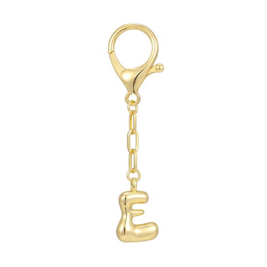 Letter Keychain Mini 3D Alphabet Charm Matte Glossy Golden Plating Key Chain with Lobster Clasp Bags Keys Bracelets Accessories