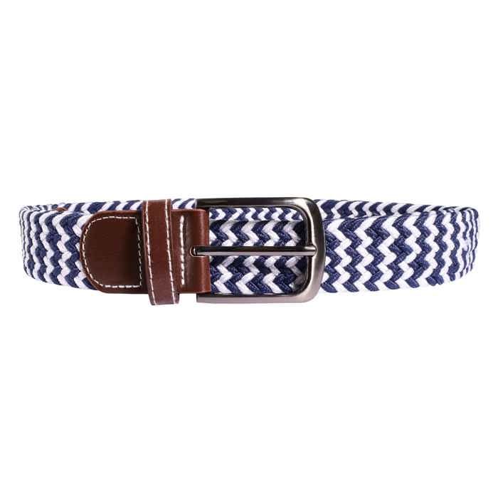 Ceinture textile - Polyester L - Multicolore (blanc/marron) - 110 cm - Largeur 3,2 cm