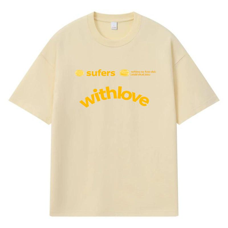2026 Withlove Printed Graphic Streetwear Y2k Harajuku 100% Cotton T Shirt Casual Oversized Summer Men T-shirt