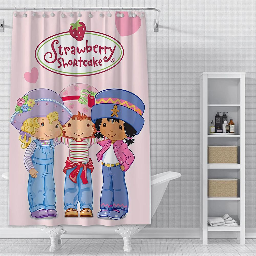 Duschvorhang Wasserdichtes Polyestergewebe Farbe Bunt Badezimmervorhänge Erdbeere Schatz Zuhause Badezimmerdeko Mit Haken