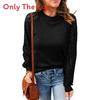 Elegant Long Sleeve T Shirt For Women With Lace Patching Polyester Splicing For Winter Wear