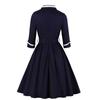 Fashion Women's Temperament Long Sleeve Waist Slim Fit Swing Dress Small Dress