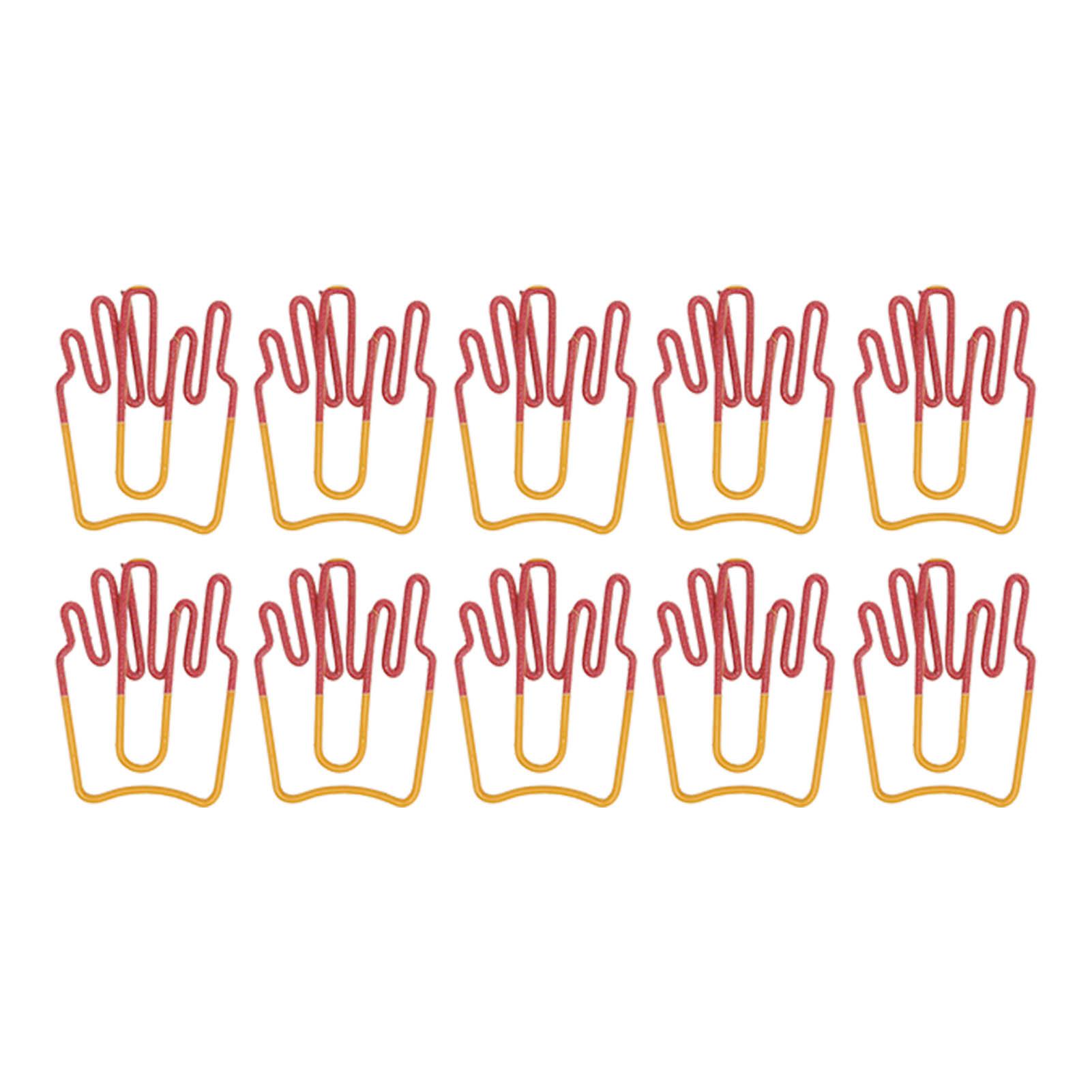 

100Pcs Paper Clips Cute French Fries Shape Electroplating Process Lightweight Portable Metal
