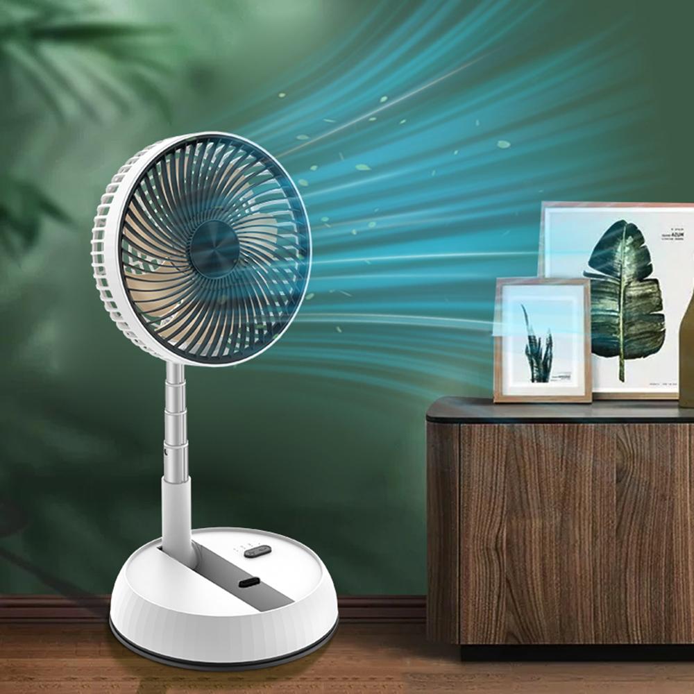 Remote control retractable folding vertical fan USB outdoor camping convenient fan 180 °+90 ° shaking 8-inch desktop fan