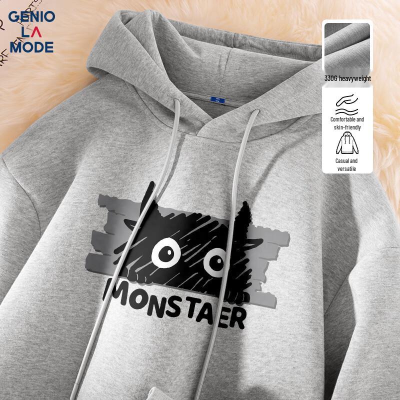 GENIOLAMODE Herren Kapuzenpullover mit lockerem Schnitt und Grafikdruck