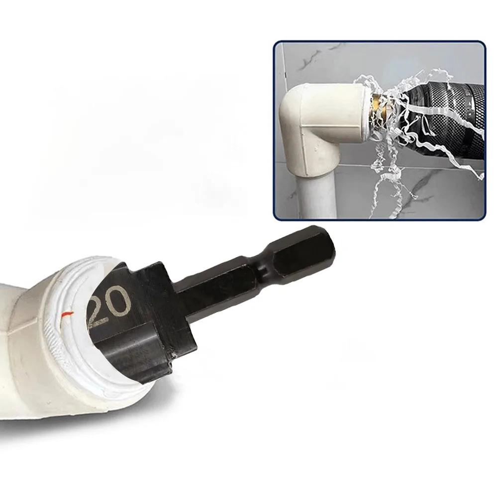 3 Stück Kunststoffrohrbohrer Sechskantschaft PPR Bohrer Wasserrohr Aufweitbohrer Stanzwerkzeug Klempner Reparatur Anheben Stufenbohrer