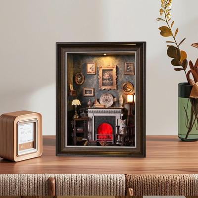 Room Box DIY Kit Photo Frame Ornament Artwork for Kids Adults Handmade Creative Idea 3D Wooden
