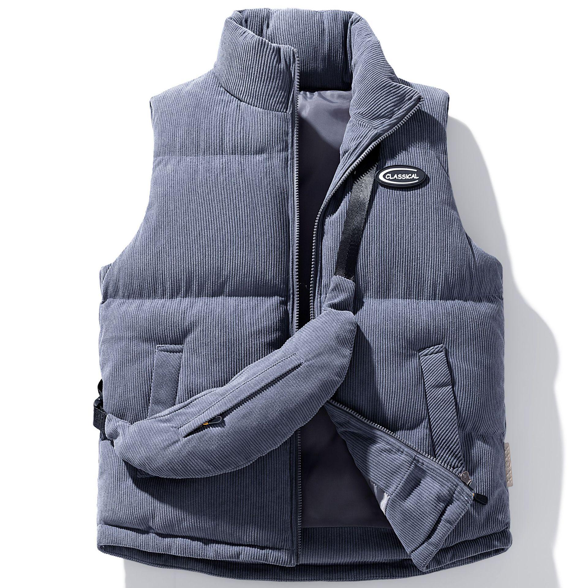 

Вельветовая хлопковая куртка-жилет, новый жилет для пары, осенне-зимний теплый жилет, включая сумку 4XL