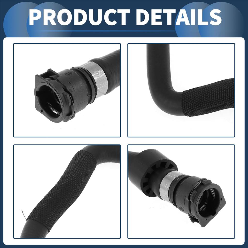 Radiator Hose Engine Coolant Water Hose No.17127580963 for BMW 640i 2012-2017 for BMW 740i 2011-2014 Rubber Black Good Sealing