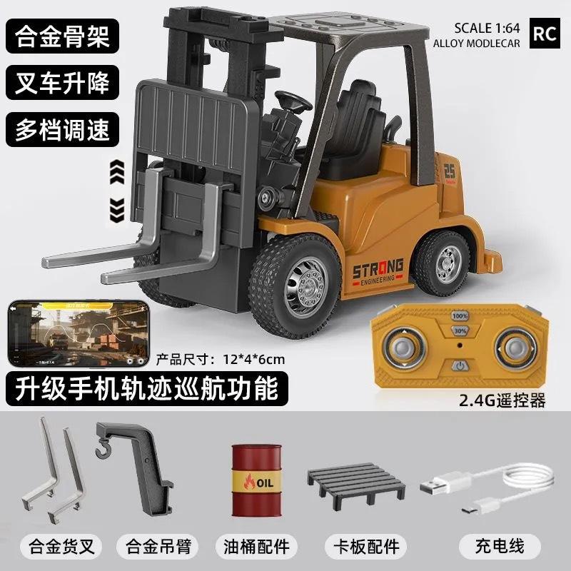 Desktop Series Mini Excavator Dump Truck Bluetooth Mobile App Controls Bulldozer Decompression Toy Boy RC 1/64 Kid Friendly Entertaining Fun Play Safe