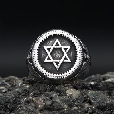 Neue Vintage Hexagramm Davidstern Ringe Für Männer Frauen Punk Hip Hop Edelstahl Adler Ring Biker Schmuck Geschenke