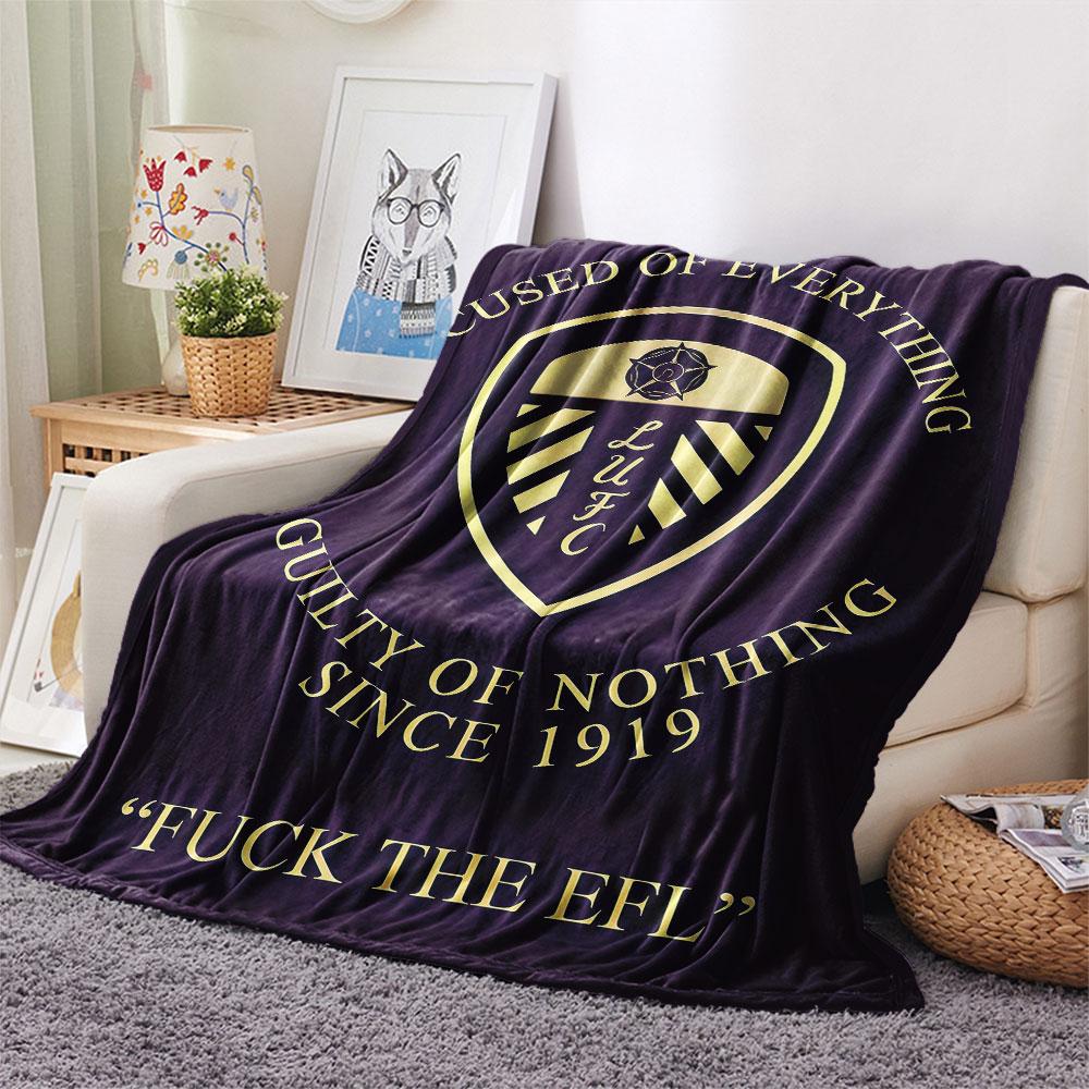 1PC Leeds United Patterned Flannel Blanket Suitable For All Seasons for Home Decor Warmth and Comfort Gifts Holiday Present