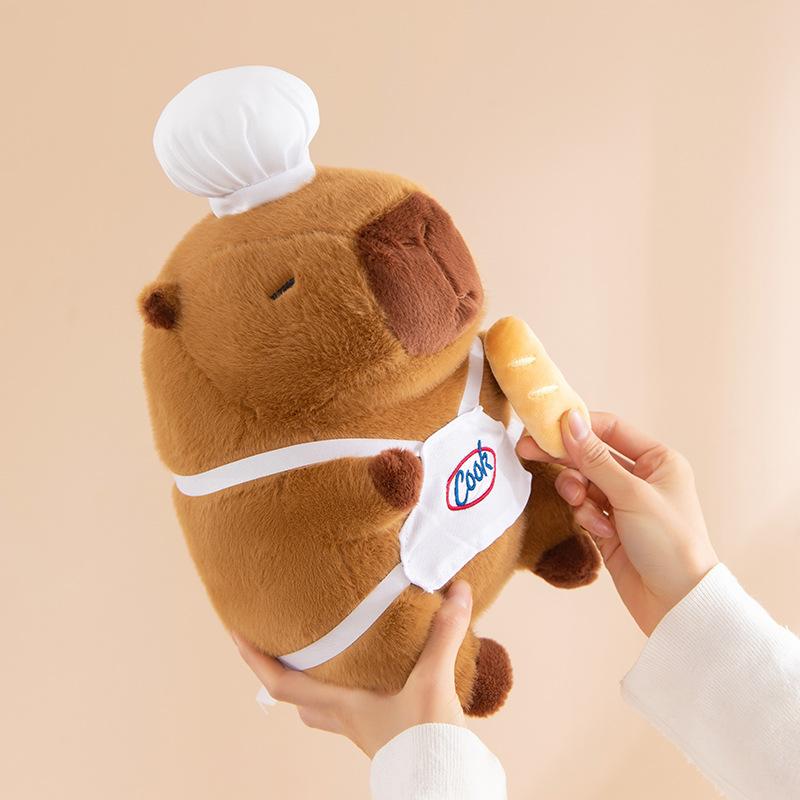 Popular Chef Capybara Internet Celebrity Plush Toy Kapibara Doll Ugly Cute Doll Ragdoll