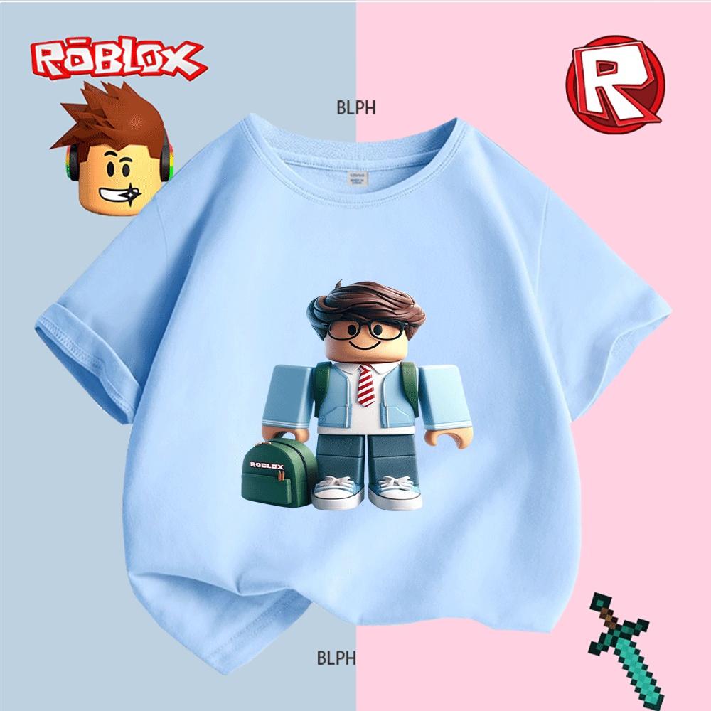 Cute Roblox Character Printed Kids T-Shirt Fashion Casual Short Sleeve Tee for Boys Girls