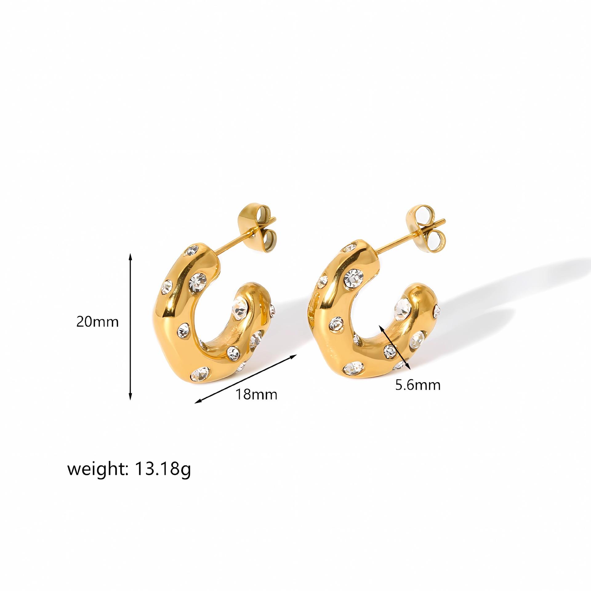 

Серьги из нержавеющей стали с цветными бриллиантами, легкие роскошные серьги премиум-класса 18-каратного жемчужного циркония из титановой стали с пряжкой 18K gold