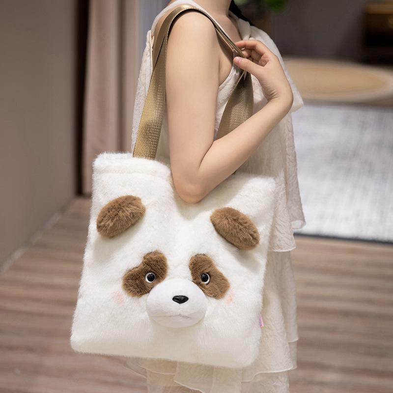 Fashion Japanese Cute Plush Panda Crossbody Bag In Winter Popular New Shoulder Bag Korean Version Ins Women's Bag Animal