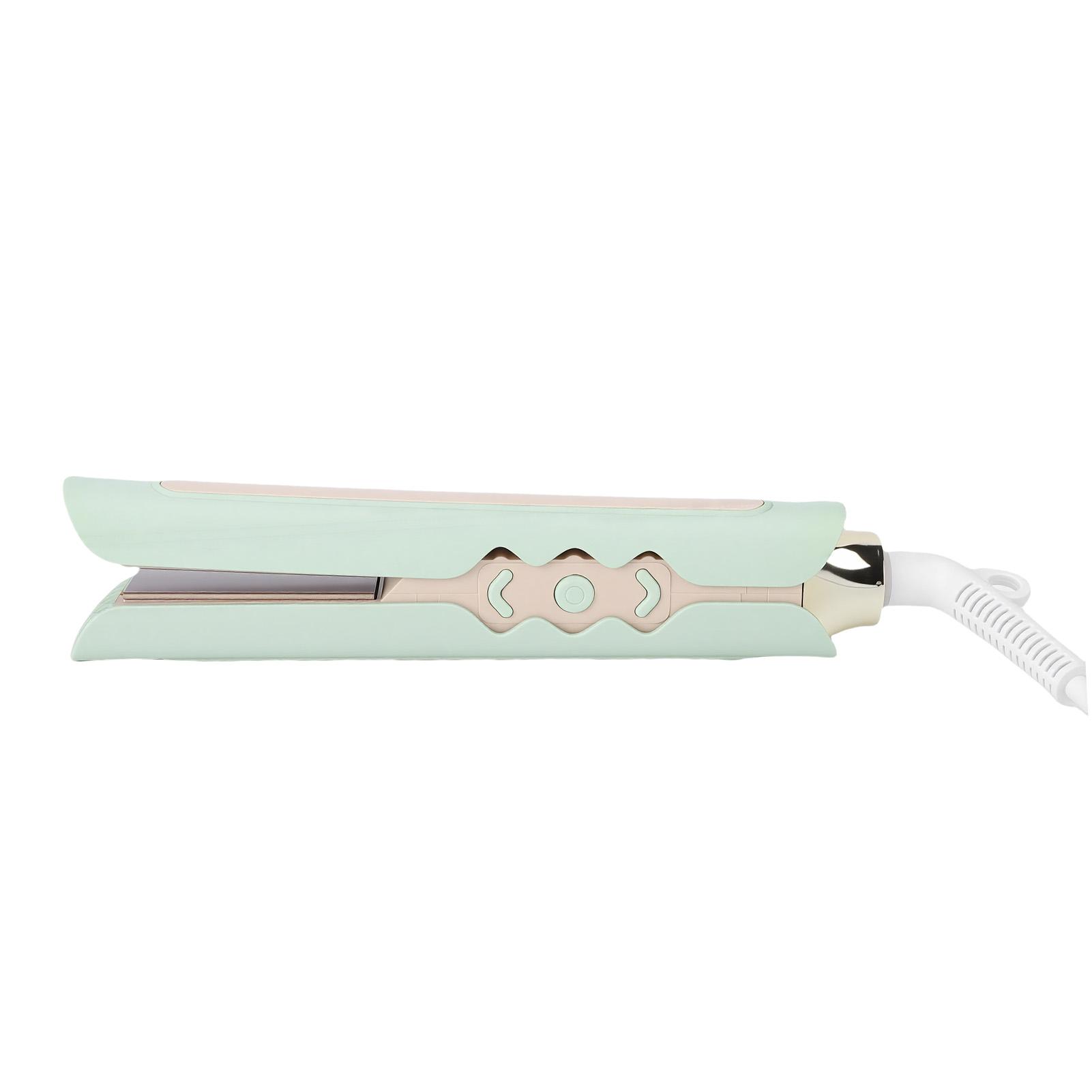 

20W Mini Portable Hair Straightener Curler 3 Temperature Settings Flat Iron for Bangs with 3D Floating Plate Light Green