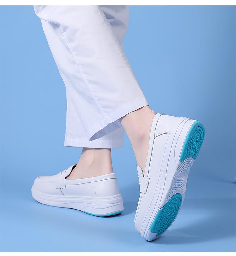 Plus Size Shoes for Women 34-42 Spring Women Slip on Platform Black White Flats Comfortable Nurse Working Shoes Zapatos De Mujer