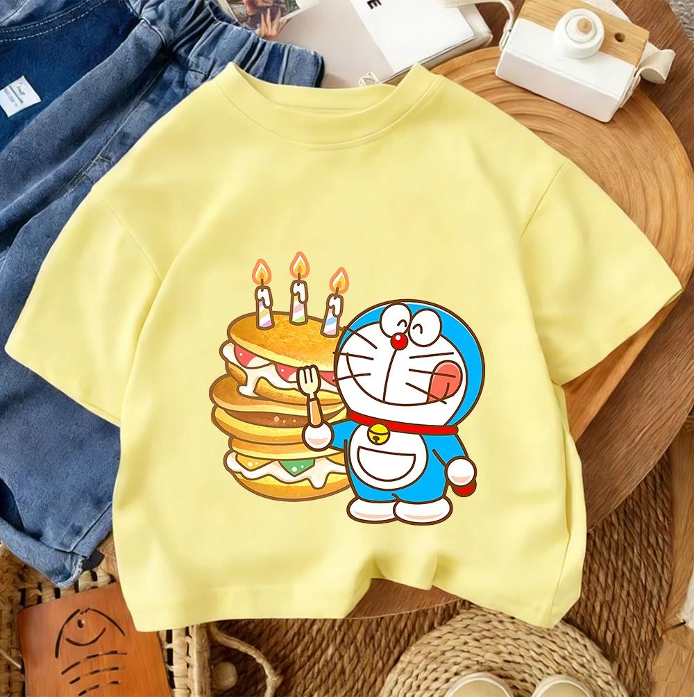 2026 Summer T-Shirt Doraemon Fashion Print Casual Daily Street Style