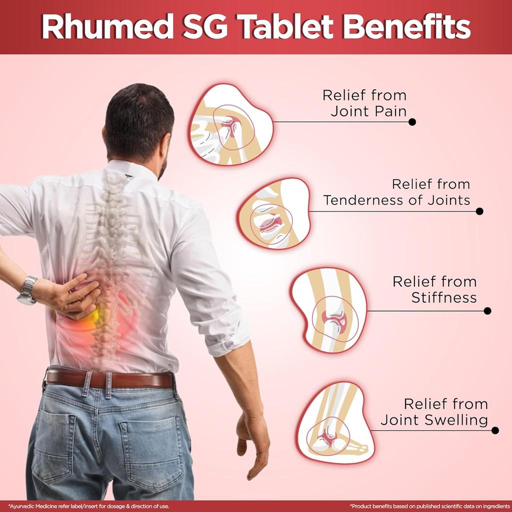 Multani Rhumed SG Tablets 60 Count Ayurvedic Tablets Daily Wellness Support Easy To Take Tablet Format 1 Pack