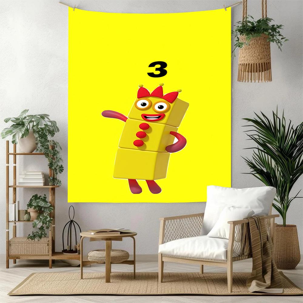 Numberblocks Nástěnná dekorace Gobelín Umění Pro památku mazlíčka Narozeniny Svatba Večírek Pozadí Rodinný dárek