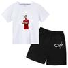 Kids Fashion Summer CR7 Sports Suits 3-14 Years Boys Girls 2pcs Casual Short Sleeve T-shirts+Pants Sets Children Idol Clothes