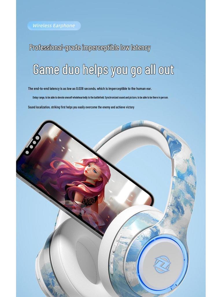 Verbesserte kabellose Bluetooth 5.3 Over-Ear-Kopfhörer für Sport & Esports