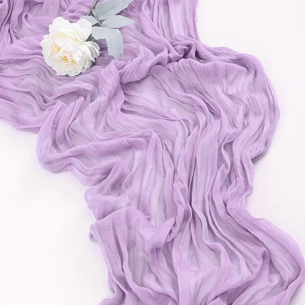 Pink Ruffled Voile Table Runner for Weddings & Parties, Sweet Kindergarten & Salon Decor