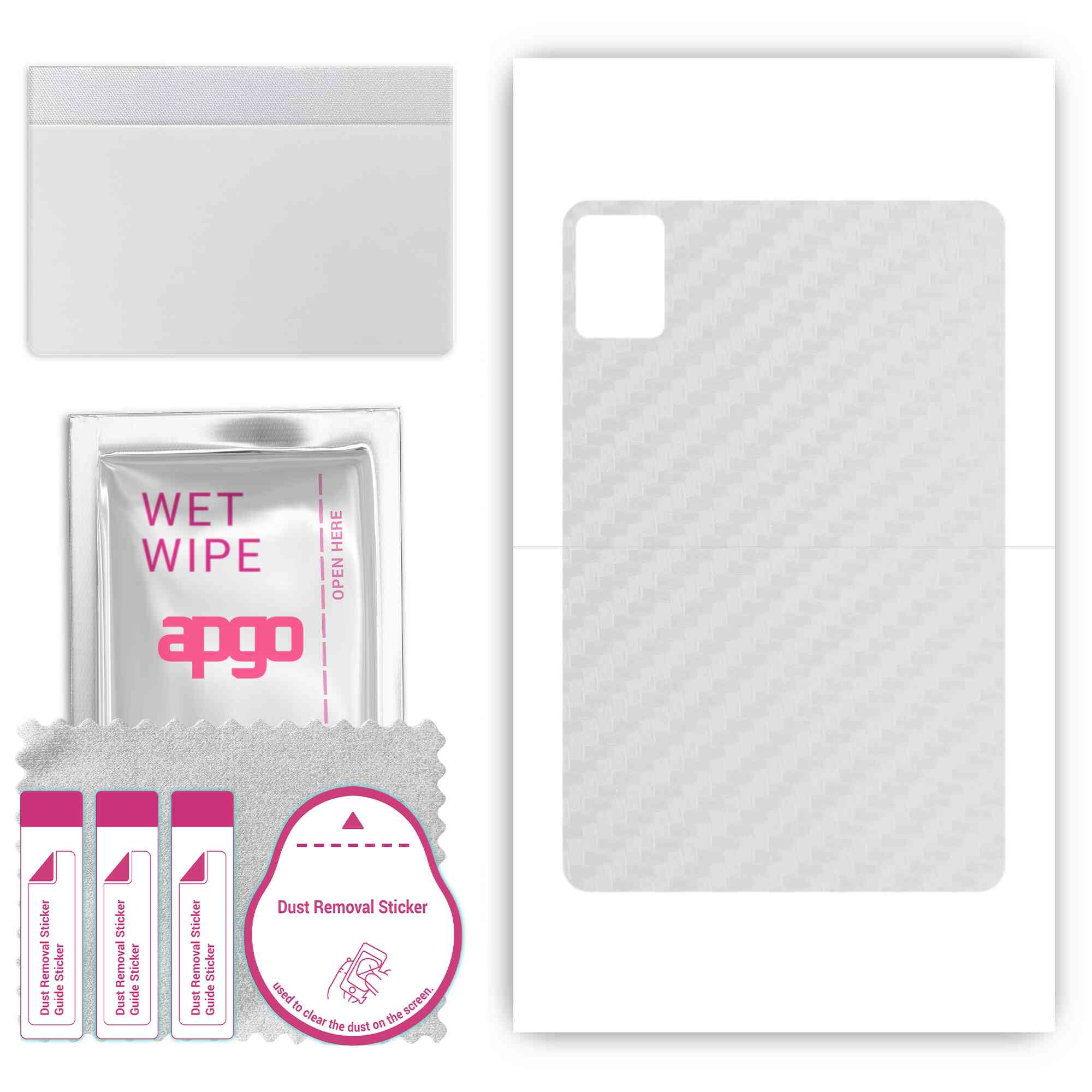 

apgo Protective Skin Sticker for the back compatible with Doogee T20, Wrap Film, Foil, Vinyl - Pattern Transparent Carbon