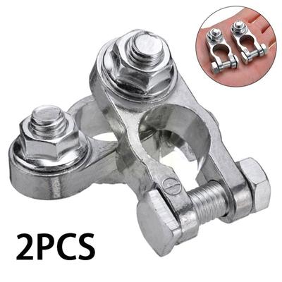 1pair Zinc Alloy Positive&Negative Pole Auto Car 12V Car-styling Screw Car Clamp Connector Battery Clip Terminal A7J1