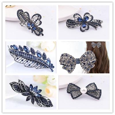 Korean Antique Rhinestone Hairpin: Elegant Ladies' Side Clip & Ponytail Accessory