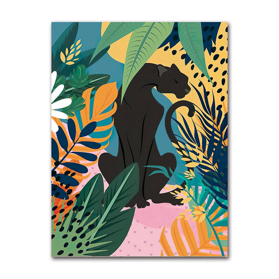 Posters and Prints Monstera Leaf Canvas Painting Wall Art Pictures for Living Room Home Decor Flamingo Leopard Jungle Nordic
