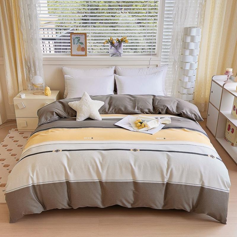 Minimalist Geometric Printing Duvet Cover All Cotton Quilt Cover Skin Friendly Breathable Queen Size Bedding for Kids Boys Girls