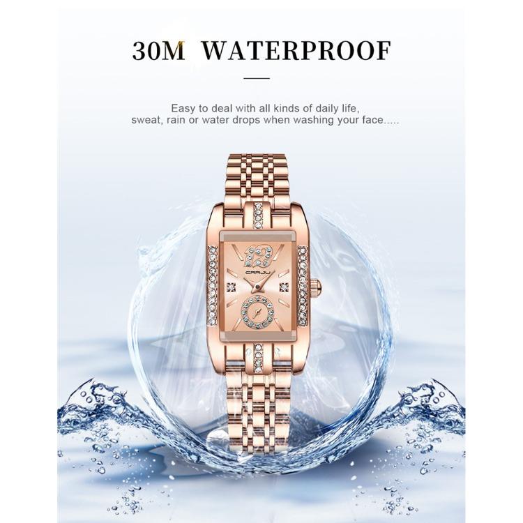 CRRJU New Watch 5017 Women's Watch Stainless Steel Strap Simple Square Business Fashion Watch