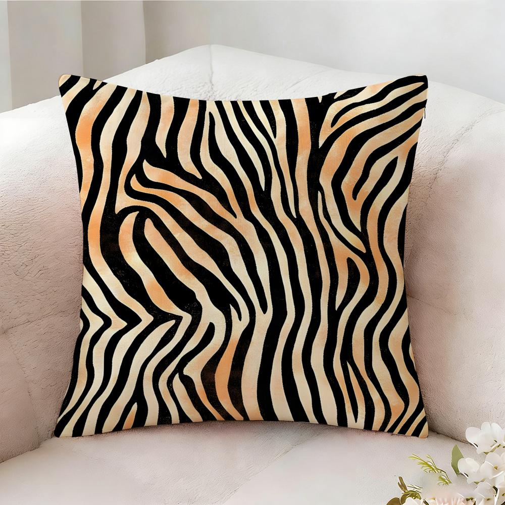 Tiger Stripes Pillow Case Pillowcase Doublesided Printed Sofa Cushion Bedroom Headboard Pillow
