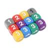 12pcs Six Sided Dice Rounded Corners Plastic Colored Dice for Math Counting Teaching