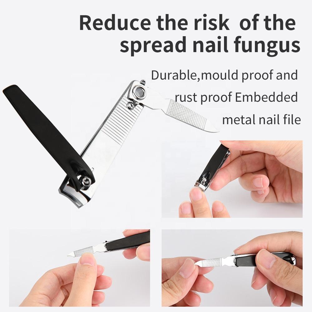 4PCS  Black  Stainless Steel  Durable Manicure Pusher  Cuticle Remover Cuticle Nippers Pedicure Set