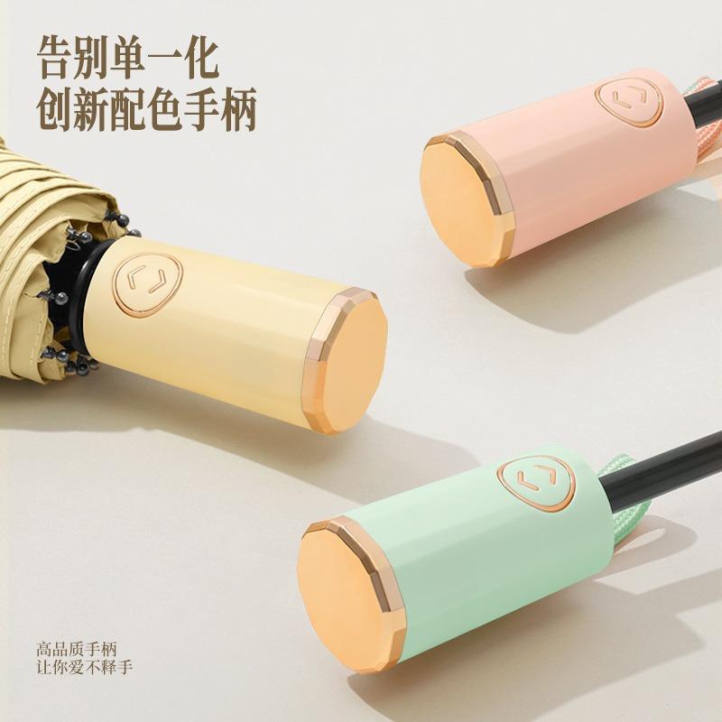 Trifold automatic umbrella color glue fabric digital printing color scheme handle parasol weather and rain