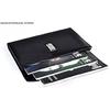 A4 Leather Password Lock Document Bag Manager File Folder for Office Writing Pads Legal Paper TPN086(Black)