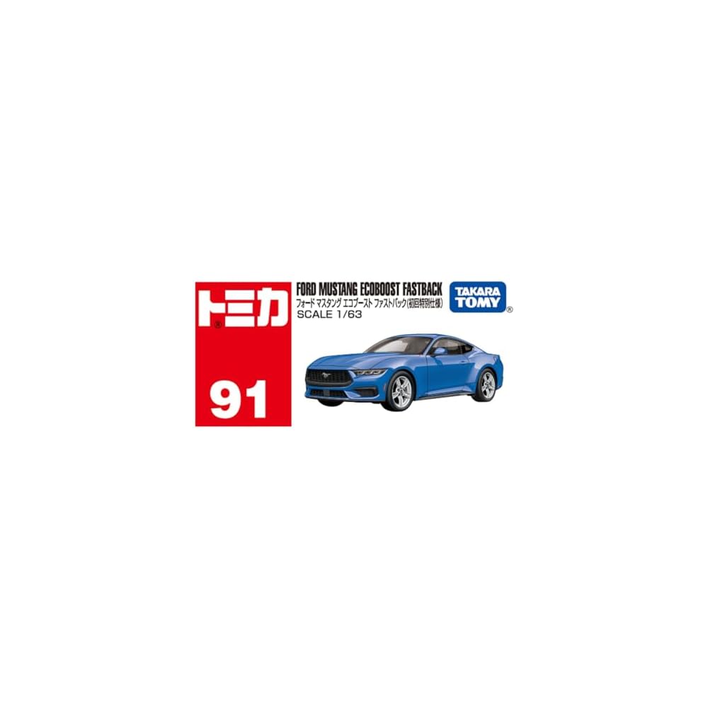 Takara Tomy Tomica No.91 Ford Mustang EcoBoost Fastback Toy Car for Ages 3 and Up