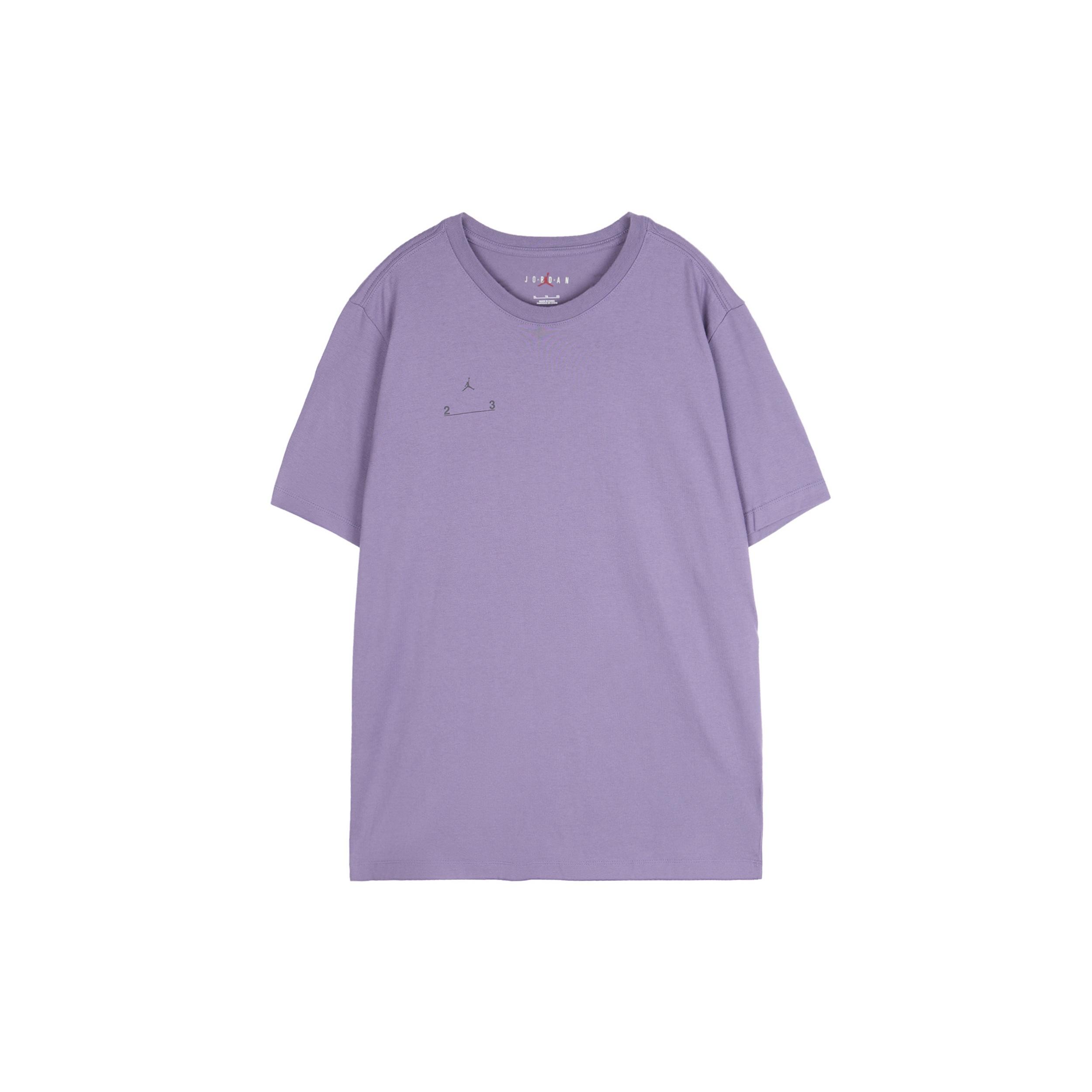 Air Jordan Solid Color Round Neck Pullover Brand Alphabet Pattern Short Sleeve T-Shirt Men s Canyon Purple DQ7359-553 M