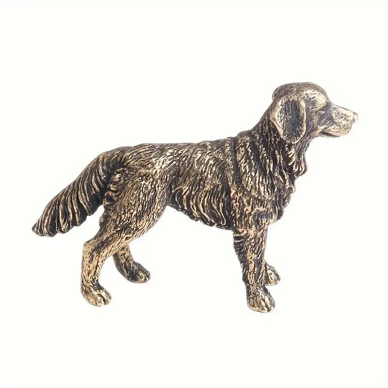 

Lucky Shepherd Dog Brass Figurine - Zodiac-Inspired Wealth Attraction Desk Ornament, Tea Pet & Home Decor