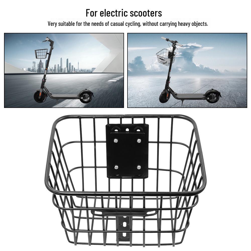 Universal Iron Tube Front Basket for Electric Scooters - Portable Storage Accessory