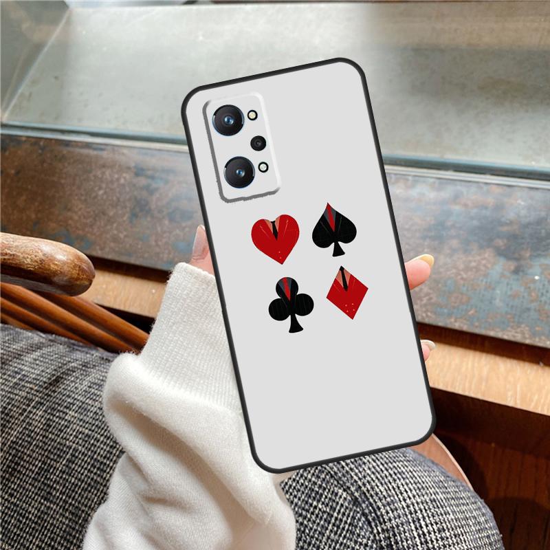 Ace of Spades Poker Case For Realme 11 12 13 14 Pro Plus C53 C55 C51 C25 C63 C61 C65 C67 C71 C75 GT6 GT7 15 Pro