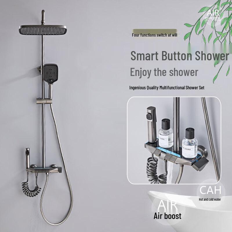 Digital Display Pressurized Shower System with Piano Buttons