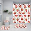 Strawberry Pink Shower Curtain Set Girls Woman Fruit Summer Bathroom Decoration Bathtub Rug Mat Home Carpet Toilet Lid Cover