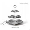 ThreeTier Serving Tray Stand Stainless Steel Tiered with Handle Silver for Hosts,