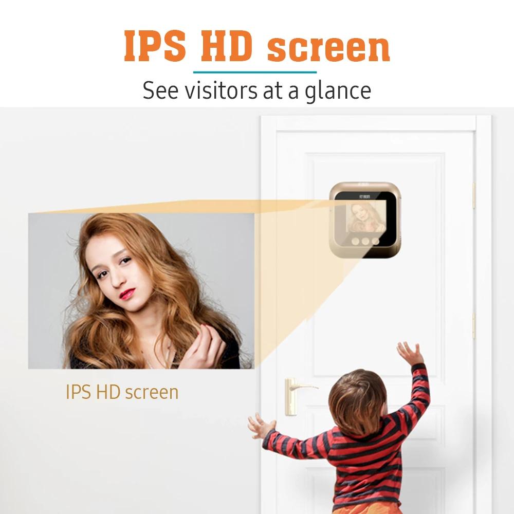 Video Doorbell Door Viewer Camera Door Peephole Door Camera Doorbell With Wireless Monitor Live Night Vision For Home Office